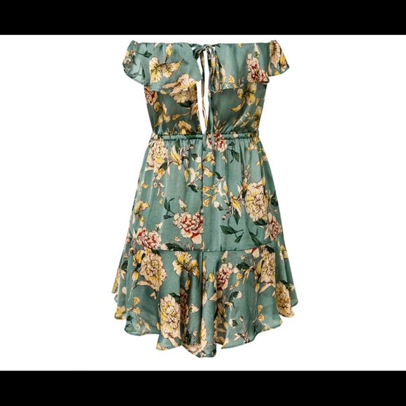 Boho sleeveless ruffle floral print shorts romper - Picture 5 of 8